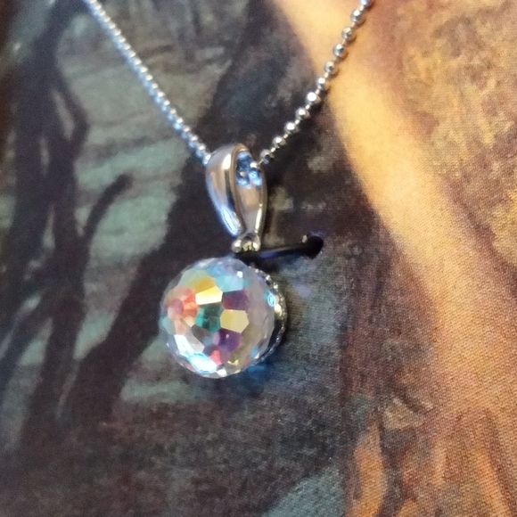 Kirks Folly Crystal Ball Prism Necklace and Clip On Earrings Set New in Box - Picture 2 of 7